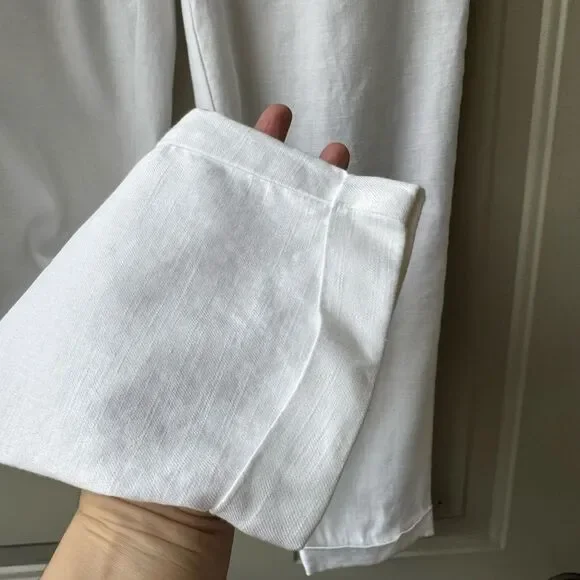 Anthropologie White Nias Trousers Pants By Ett Twa Size 0 - Picture 7 of 16
